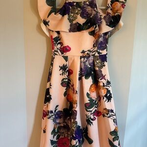 ASOS Floral Ruffle over the shoulder Midi Dress – Size US 6